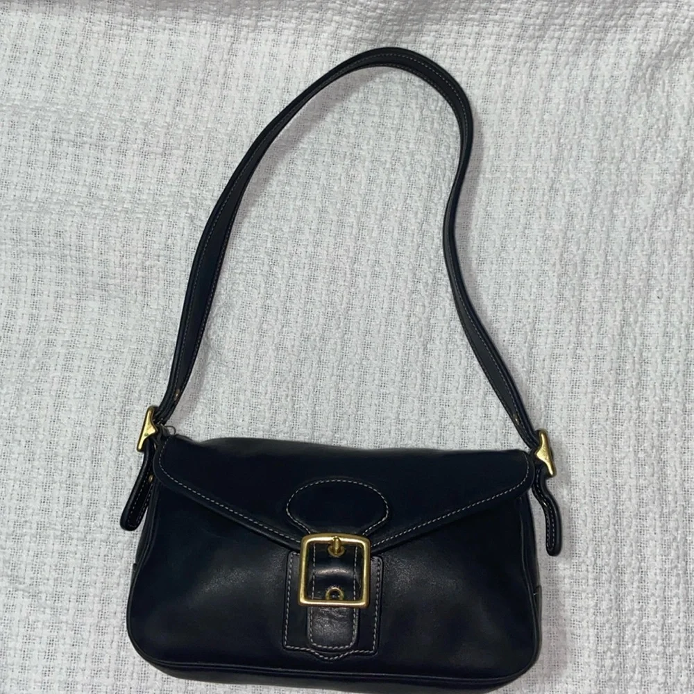 COACH | Women's Black Leather Shoulder Handbag 9127 | Small Mini